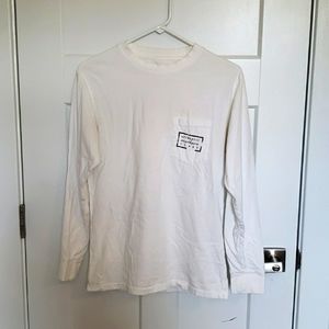 Southern marsh authentic tee, white long sleeve shirt, men's small